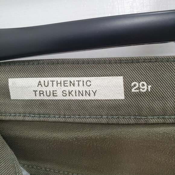 GAP1969 Gap 1969 Authentic True Skinny Women's Olive Colored Denim Jeans Sz 29R - Picture 5 of 8